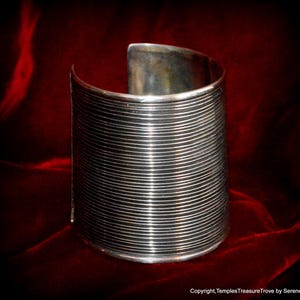 70.88 Grams 2 3/4&quot; Wide Old Pawn Bracer Cuff~MCM Old Pawn Cuff Bracelet~Unisex Old Pawn Statement Cuff Bracelet~Unsigned Old Pawn Bracelet
