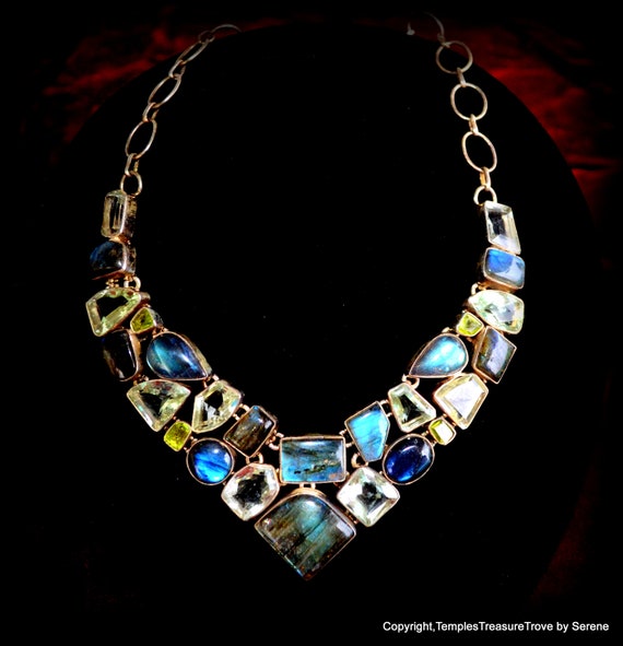 Sterling Silver Multi Gemstone Necklace~925 Gemst… - image 8
