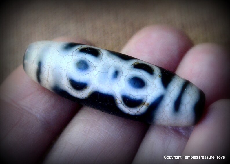 Sacred Tibetan Double Dorje Dzi BeadDharma Dzi BeadPrimordial Buddha Dzi BeadSacred Amulet Dzi Bead~Lightning Rod Dzi Sourced from Tibet