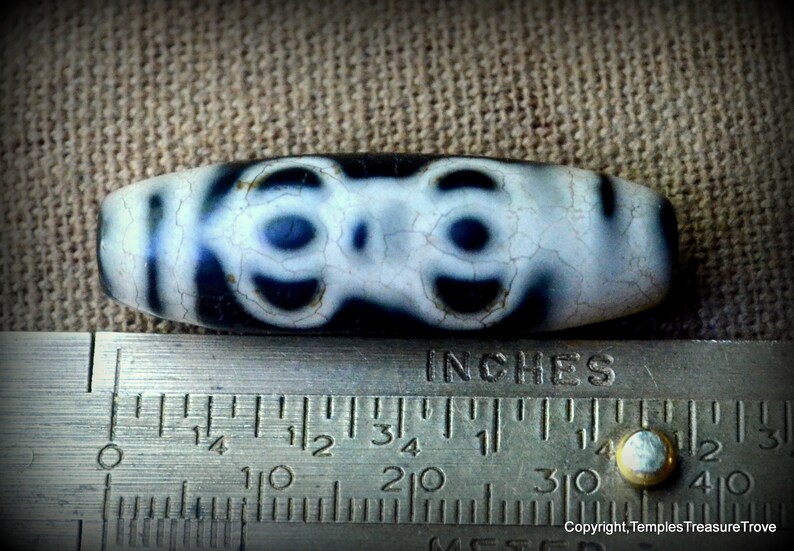 Sacred Tibetan Double Dorje Dzi BeadDharma Dzi BeadPrimordial Buddha Dzi BeadSacred Amulet Dzi Bead~Lightning Rod Dzi Sourced from Tibet