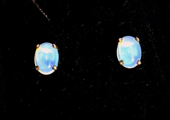 Opal and Sterling Stud Earrings~Opal earrings~Opa… - image 9