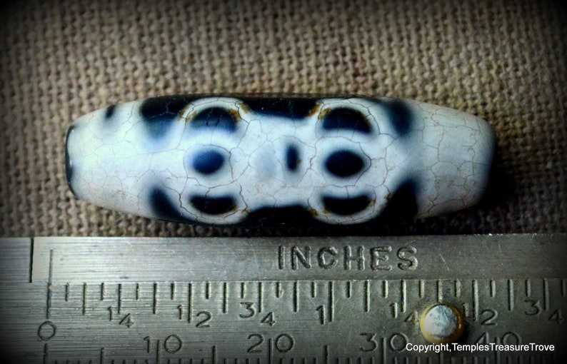 Sacred Tibetan Double Dorje Dzi BeadDharma Dzi BeadPrimordial Buddha Dzi BeadSacred Amulet Dzi Bead~Lightning Rod Dzi Sourced from Tibet