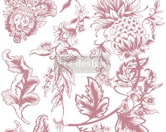 REDESIGN Rustic Floral Elements ∙ ReDesign with Prima  ∙ Clearly Aligned Decor Stamps ∙ Acrylic Stamp ∙ Wall Stamp ∙ French Stamp