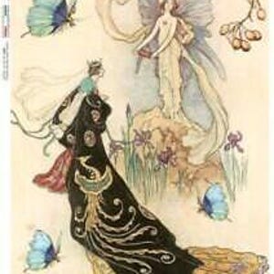 Paper Designs Washipaper Fairy Scene 0066 Rice Paper Decoupage 16x11 A3 for DIY Projects, Scrapbooking, Art Journals,