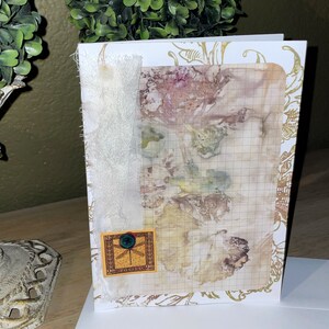 Card Handmade with Envelopes, Beautiful Ecoprinted Designs by Artist, Blank Inside, Greeting, Birthday, Note Cards, Elegant 7X5 (0017)