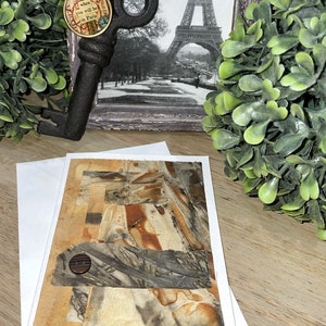 Card Handmade with Envelopes, Beautiful Ecoprinted Designs by Artist, Blank Inside, Greeting, Birthday, Note Cards, Elegant 5x3.5 (0006)