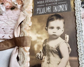 Handmade Eco-Dyed Junk  Journal: Miss Peregrine's Home  76 pages 9.5x6.5x2