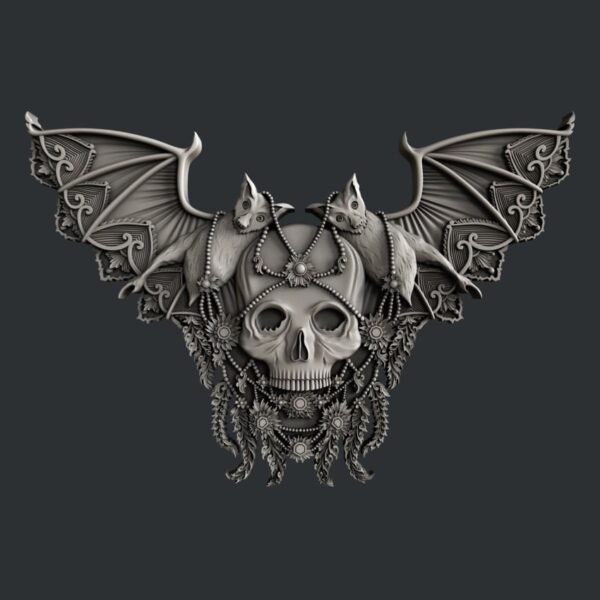 Zuri Designs Bat King (large) Detailed Silicone Mould for Furniture, Mixed Media, Art Journals Food products product 4.2x5.8x0.36