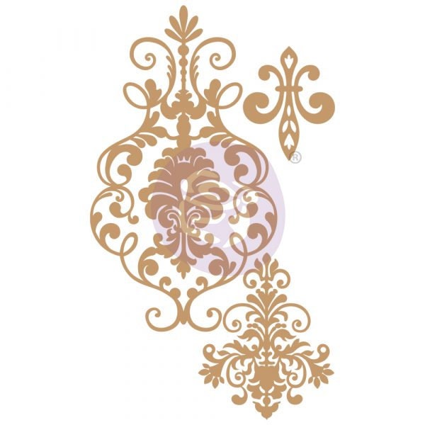 Decorative Chipboard Embellishment Elegant Damask 3 PCS, 1.7-6