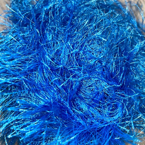 JUNK JOURNAL EMBELLISHMENTS Fibers/Eyelash Trim (Electric Blue  ) for use in Papercrafting, Journals, Scrapbooks, Mixed Media, Collage