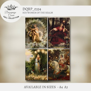 Decoupage Queen Howard  David Johnson - Woman of the Realm   A4 Rice Paper for DIY Projects, Scrapbooking, Art Journals, Mixed Media.
