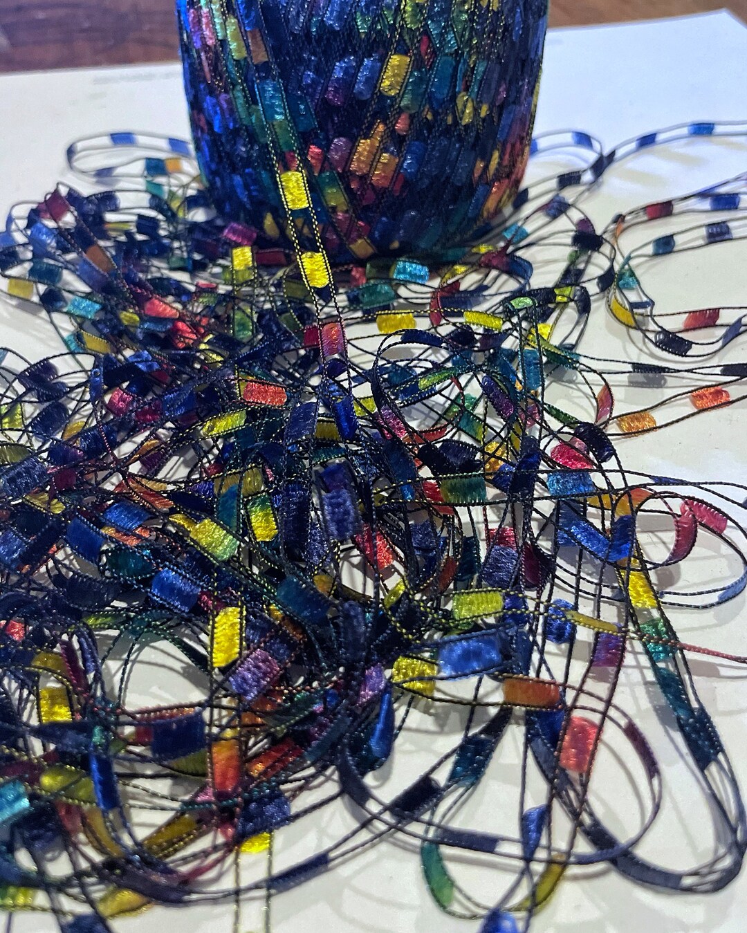 Ribbon Yarn JUNK JOURNAL EMBELLISHMENTS Cotton Multi Colored String for ...