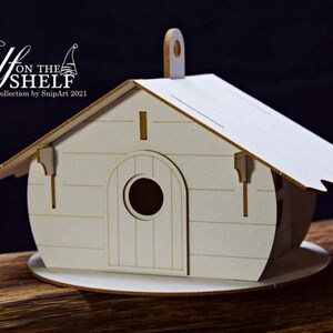Colección Elfo de Snipart - Casita para pájaros 3D - Adorno de cartón piedra n.° 55030