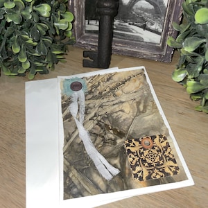 Card Handmade with Envelopes, Beautiful Ecoprinted Designs, Blank Inside, Greeting, Birthday, Note Cards, Elegant Quality 5x3.5 (0002)