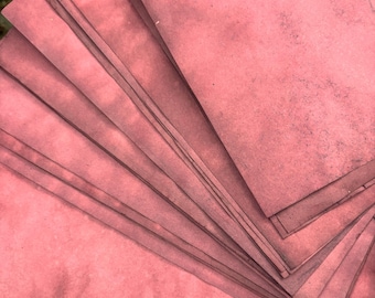 Eco Hand Dyed Gothic Red Deep red junk journal Paper - Boiled  book paper- junk journal-  11 x 8.5  10 sheets