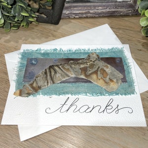Card Handmade with Envelopes, Beautiful Ecoprinted Designs by Artist, Blank Inside, Greeting, Birthday, Note Cards, Elegant  5x3.5 (0007)