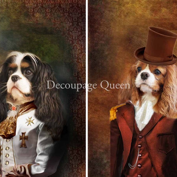 Decoupage Queen Roberta Marone The Cavalier Boys A4 for DIY Projects, Scrapbooking, Art Journals, Mixed Media, Collage