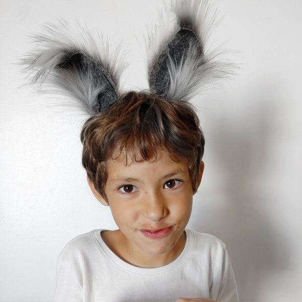 Squirrel Wolf Ears Headband, Women's, Kid's, Children, Men's, Gray Squirrel Halloween Costume, Minimalist Costume, Easy Halloween