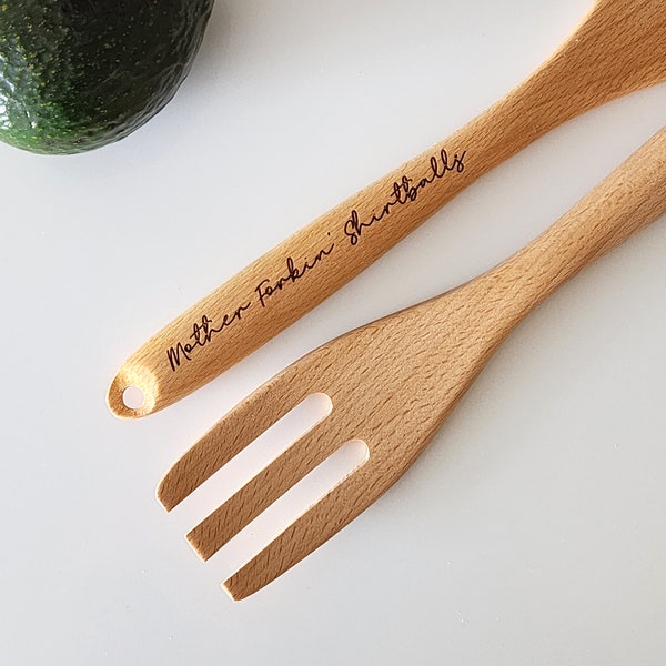 Mother Forkin' Shirtballs - Salad Forks Set // Good Housewarming or Wedding Gift // Sarcastic Place