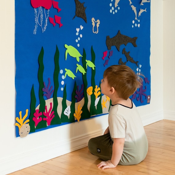 Ocean Felt Wall Montessori Educational Gift Kids Ages 3 4 5 6 Girl Boy Toys Felt Mat Board Nautical Room Decor Etsy UK