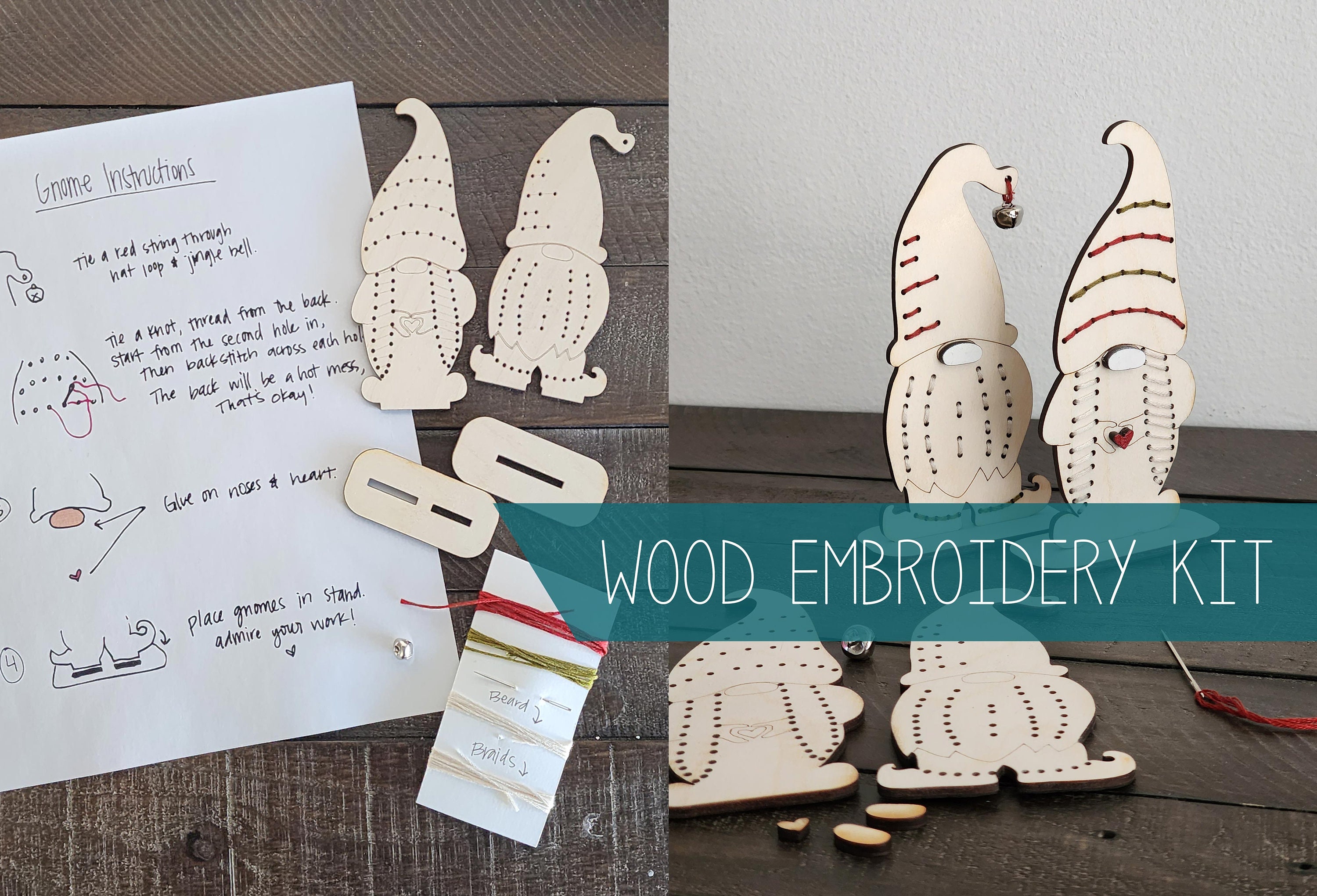 Gnome Embroidery Kit, Beginner Level - Alder & Alouette