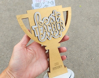 Personalized Piano Teacher Trophy, Gift Card Holder