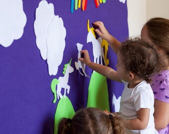 Unicorn Felt Board: Kids' Mythical Creatures Activity Wall