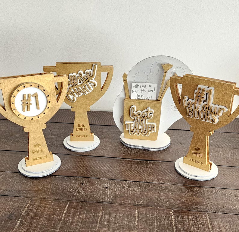 Best Math Teacher Appreciation Trophy Gift Card Holder // Personalized ...
