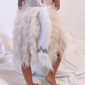 Disfraz de cola de zorro ártico - Pelaje y fieltro blanco y gris - Disfraz de Halloween para niños o adultos - Banda de cintura elástica personalizada