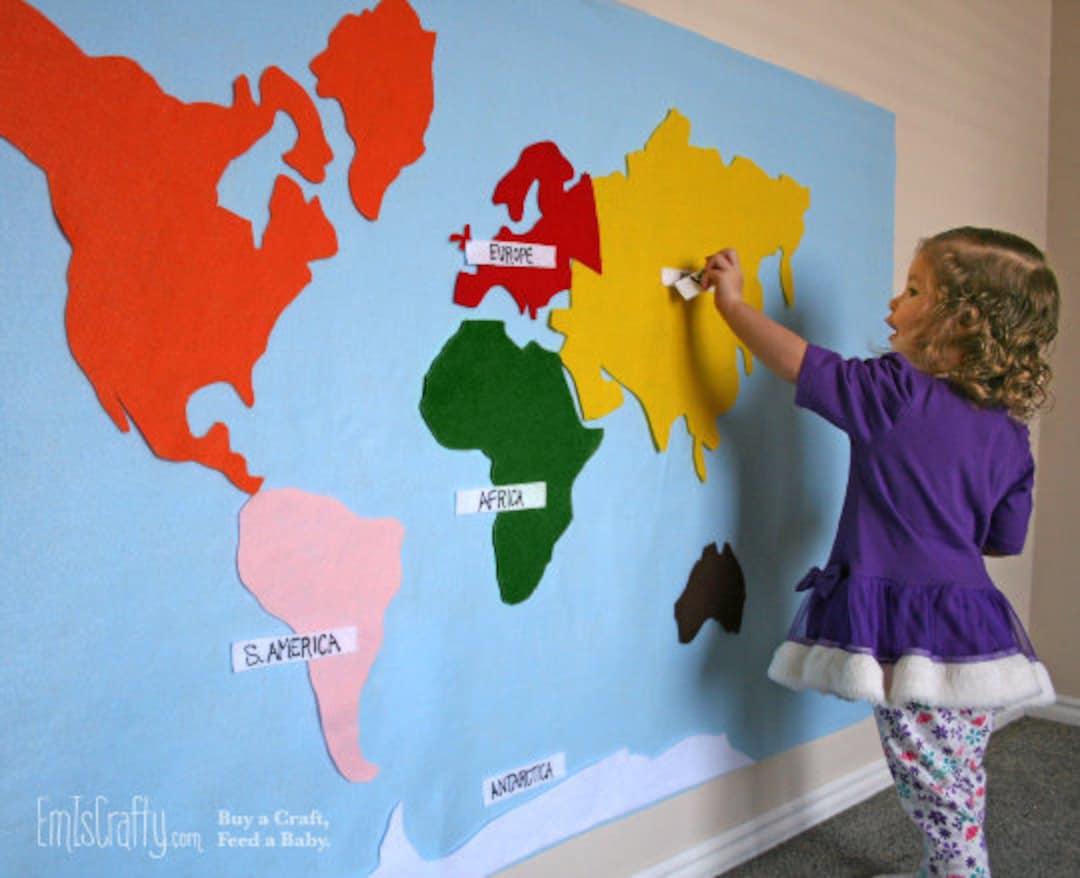 Educational World Map Resource for All Ages. Large, blank, foldable