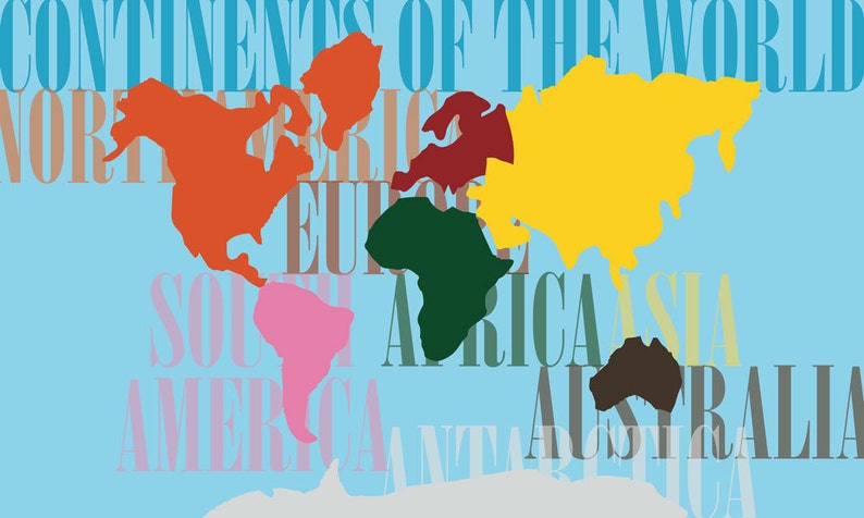 Pattern For World Continent Map SVG Cut Files Included Etsy