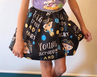Kids Skirt with Alexander Hamilton "Young Scrappy and Hungry" size 7/8