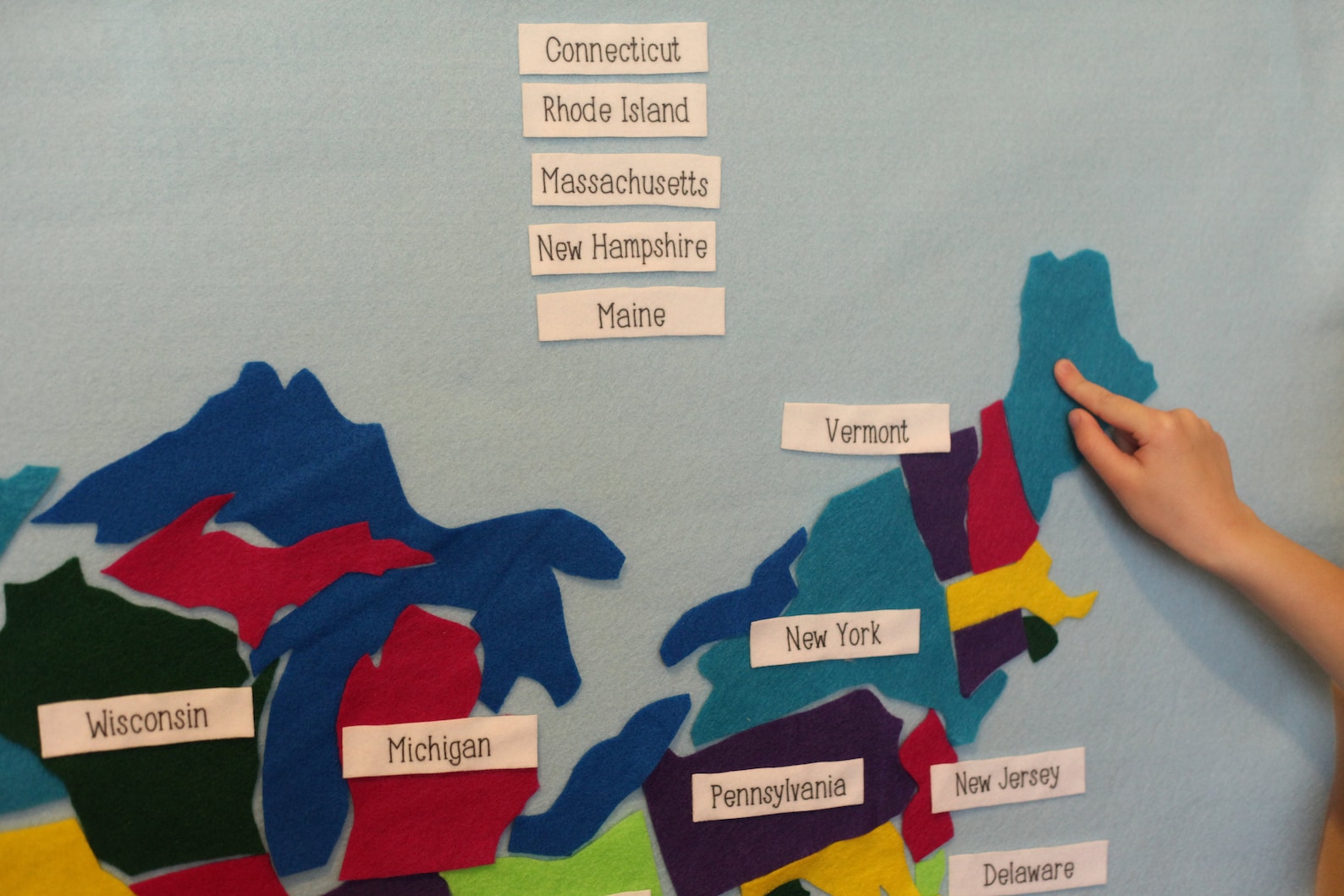 Montessori Kids Felt Map United States // Montessori USA map Etsy
