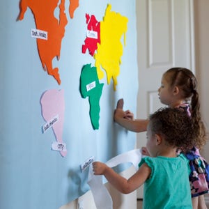 Kids Felt World Map, Montessori Map, Montessori Materials, Continents, Classroom Geography, Handmade, Waldorf, Landmarks, Animals Add-ons image 4