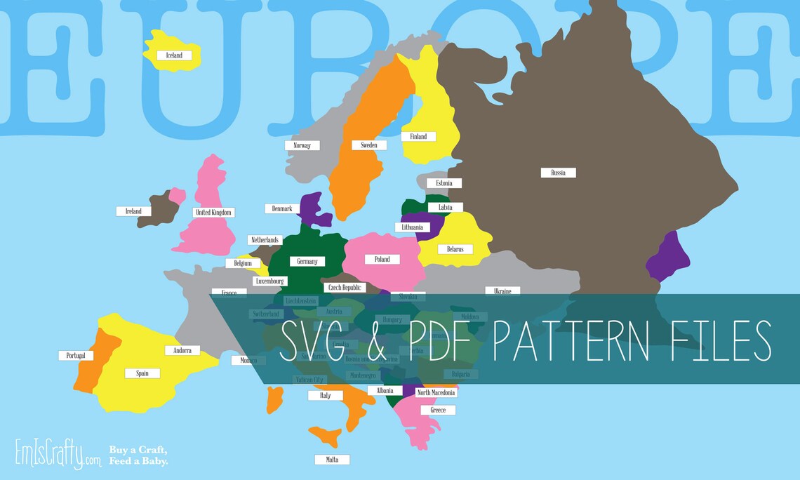 Europe Country Pattern Pattern for Europe Map // SVG and PDF Files for a DIY Project - Etsy