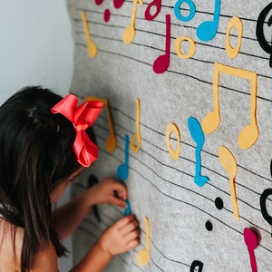 Montessori Learning Music Gift // Felt Board // Kids Gift Felt Wall // Piano Teacher Gift // Girl Boy Gift Age 3 4 5 6 7