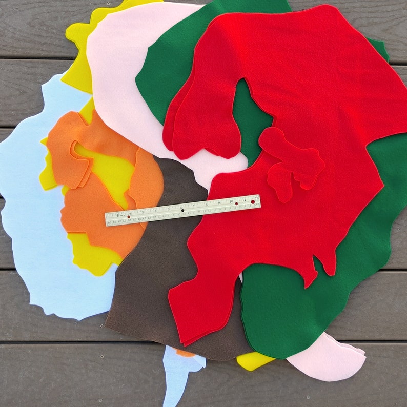 Teacher Costume: Felt Map of World Continents // World Map Halloween Costume for 7 people // Creative Costume // Multi-person image 2