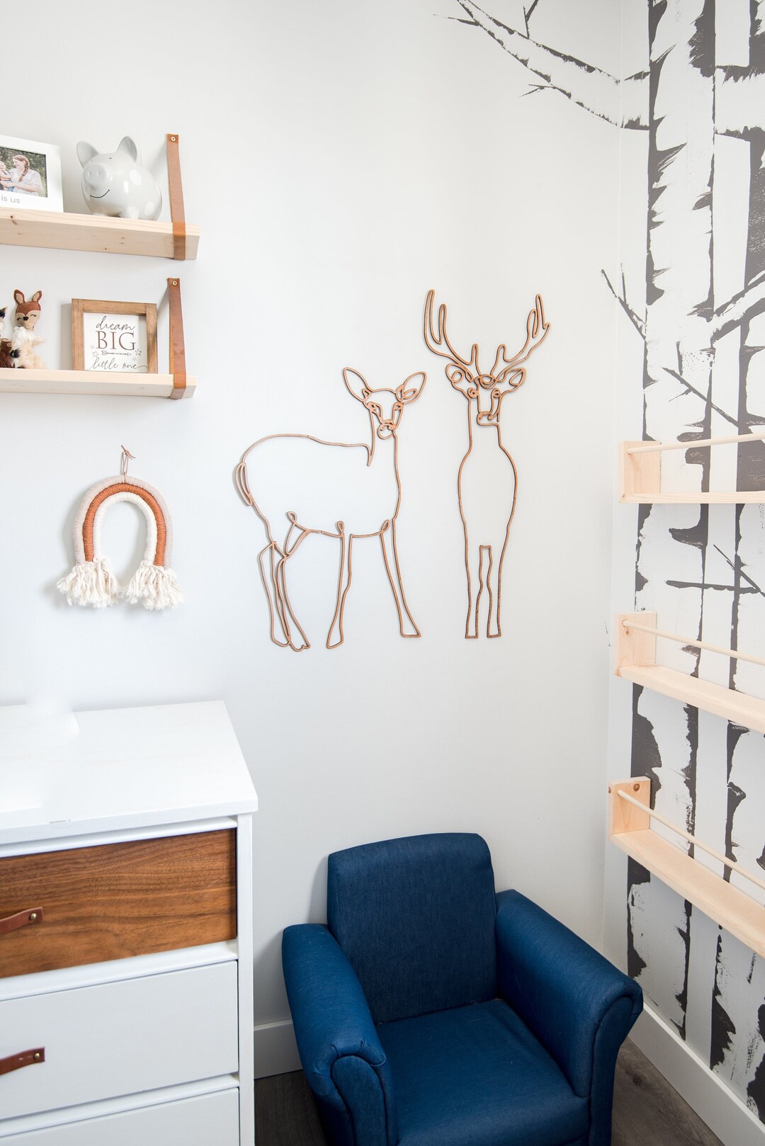 Buck Letrero Deer Buck and Doe Decor // Letrero de madera // Regalo de cazador ...