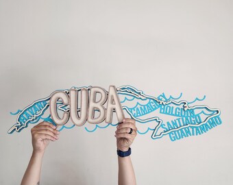Cuba Wood Sign: Tropical Beach Decor, Cuban Taino Gift