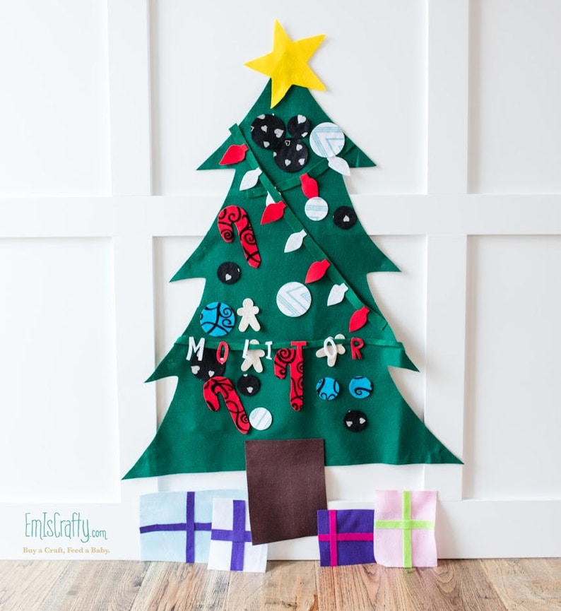 Christmas Felt Tree Wall Activity // Felt Tree for Toddlers // Etsy