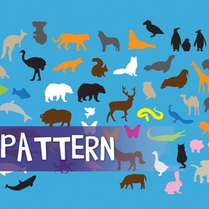 Patrón de figuras de animales // SVG PDF para Cricut o Silhouette // Pared de fieltro infantil - Montessori // Regalo para niña y niño // Regalo para niños de 3, 4, 5, 6 y 7 años