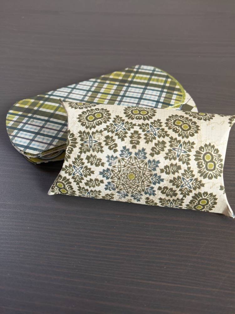 Retro Blue and Green/ Pillow Boxes / Favor Boxes/ Gift Boxes Etsy