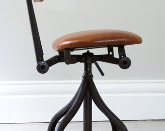 1930s Industrial Leather Workers Chair - Etsy