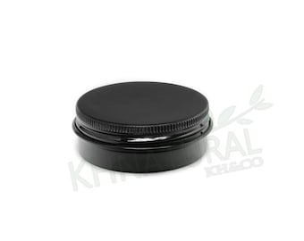 Free shipping - Empty Black Tin Cosmetic Pots Jar Containers Aluminium 30ml / 1oz
