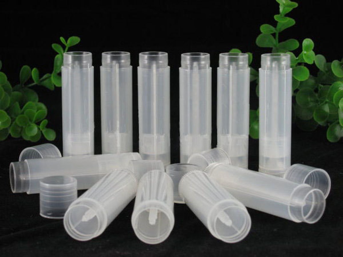 10 Empty LIP BALM Containers tubes & Caps Clear Transparent Etsy UK