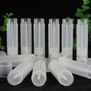 50 Empty LIP BALM Containers (Tubes & Caps) Clear Transparent - Free Shipping!