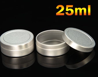 Free shipping - Empty Cosmetic Pots Containers Tin Aluminium 25ml