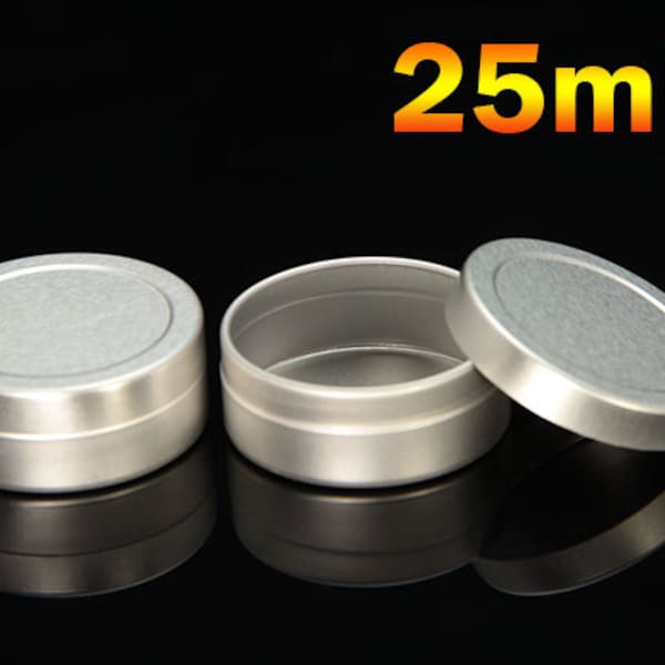 Free shipping - Empty Cosmetic Pots Containers Tin Aluminium 25ml