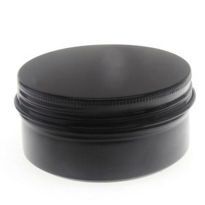 Free shipping - Empty BLACK Tin Cosmetic Pots Jar Containers Aluminium 150ml 5oz