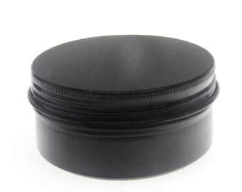 Free shipping - Empty BLACK Tin Cosmetic Pots Jar Containers Aluminium 150ml 5oz